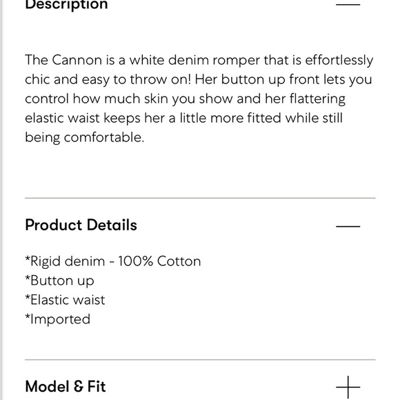 Show Me Your MuMu White Denim Cannon Romper- XSmall - Picture 11 of 11